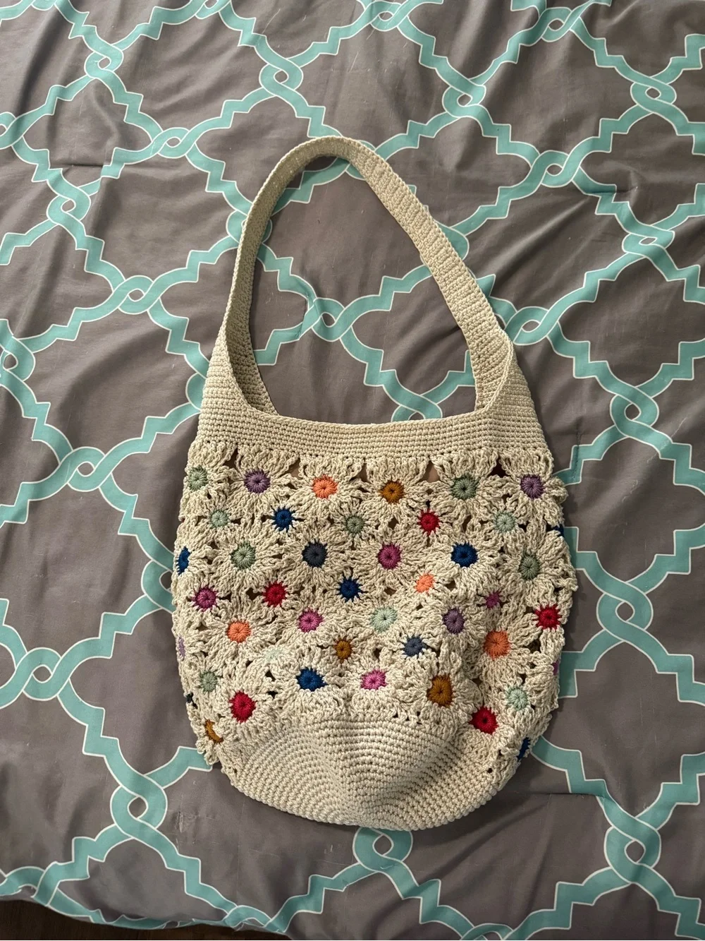 EEUC❤️THE SAK❤️120 Hobo Crochet - Natural Multi Flower Bag